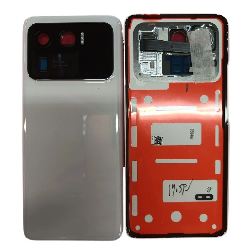xiaomi-mi-11-ultra用セラミック製バッテリーカバーハウジングリアケース、リアlcdスクリーンとカメラフレームガラスレンズ交換付き