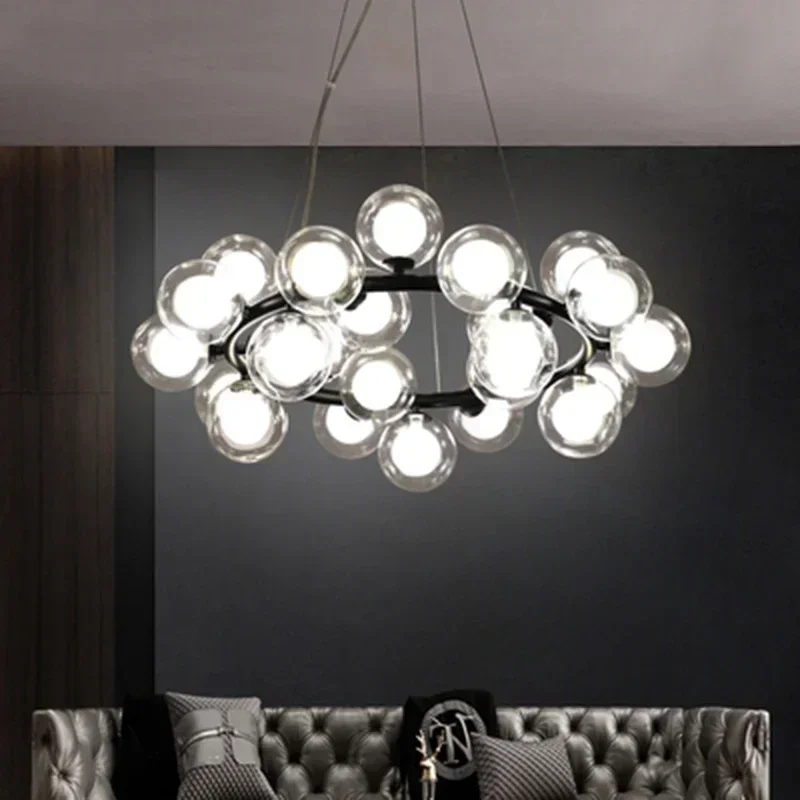 Winfordo Bubble Chandelier Lighting Pendant Lamp for Living Dining Room G4 LED Luminaire Compatible with 110V-220V Voltage