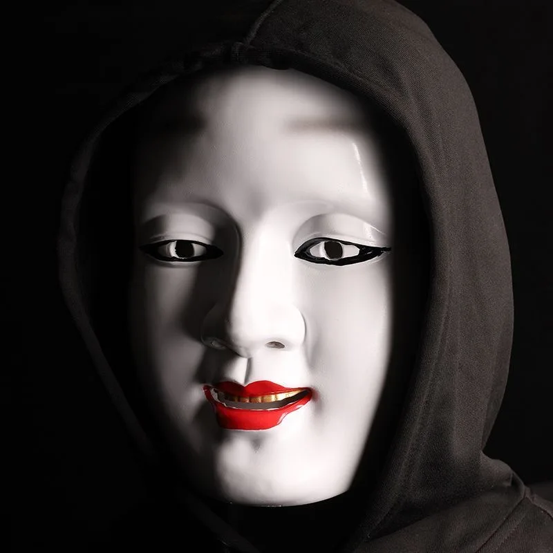 قناع NOH الياباني PVC الكلاسيكي كابوكي نوه قناع تنكري لحفلة الهالوين قناع برجنا الياباني وجه الدراما