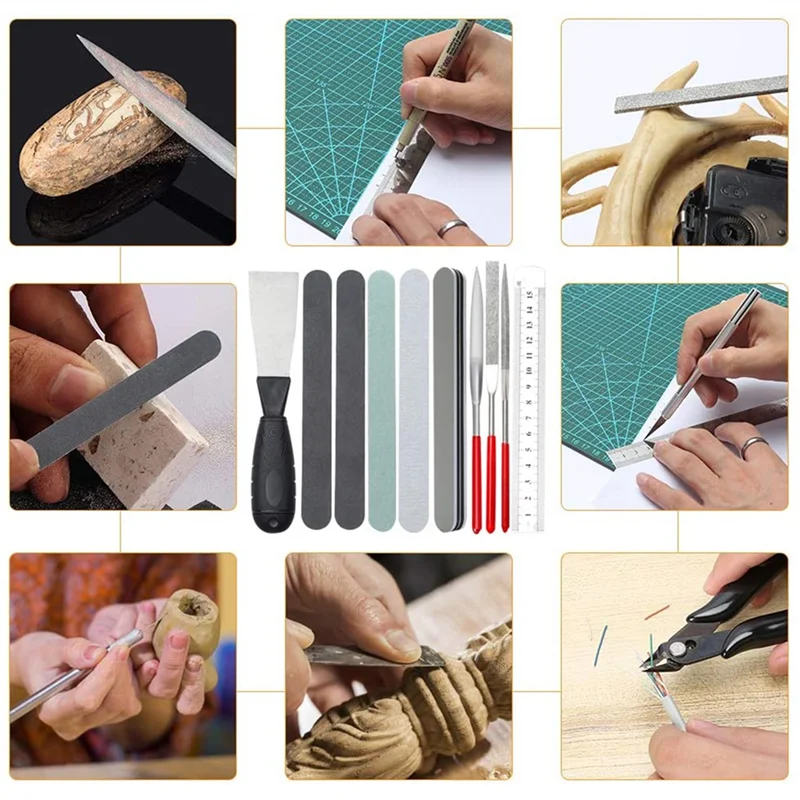 ABFI قطع الملقط ذو طيات 42 في 1 نموذج بناء أداة مجموعة كومبو عدة اكسسوارات DIY بها بنفسك طحن تلميع الحفر