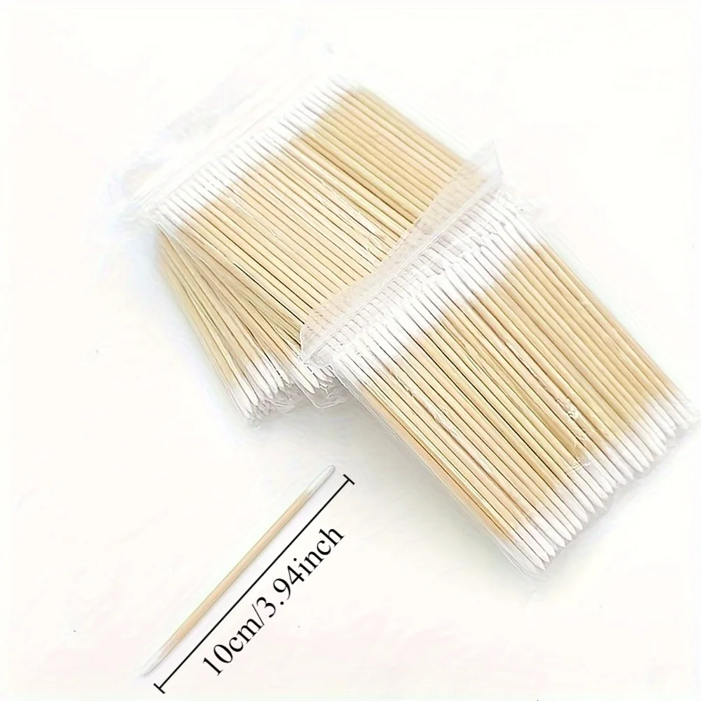 100/300/500/900pcs ,50/100set,Double Head  Cotton Swabs - Precision Pointed Tip, Multipurpose,  Wood Sticks for Makeup, Tattoo