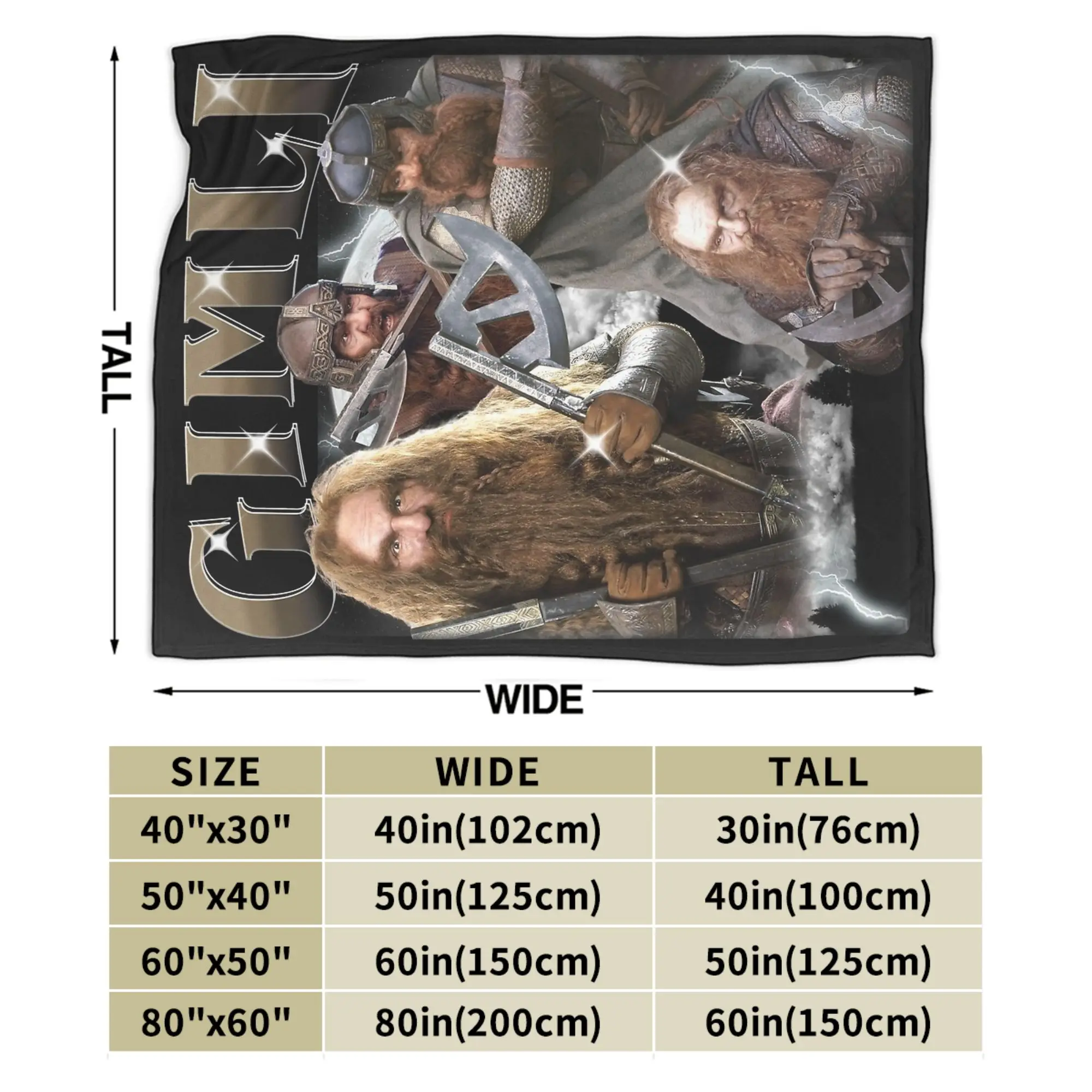 بطانيات L-Lords Of The R-Rings Gimli بطانيات شتوية محمولة فائقة النعومة لحاف أريكة السرير #3