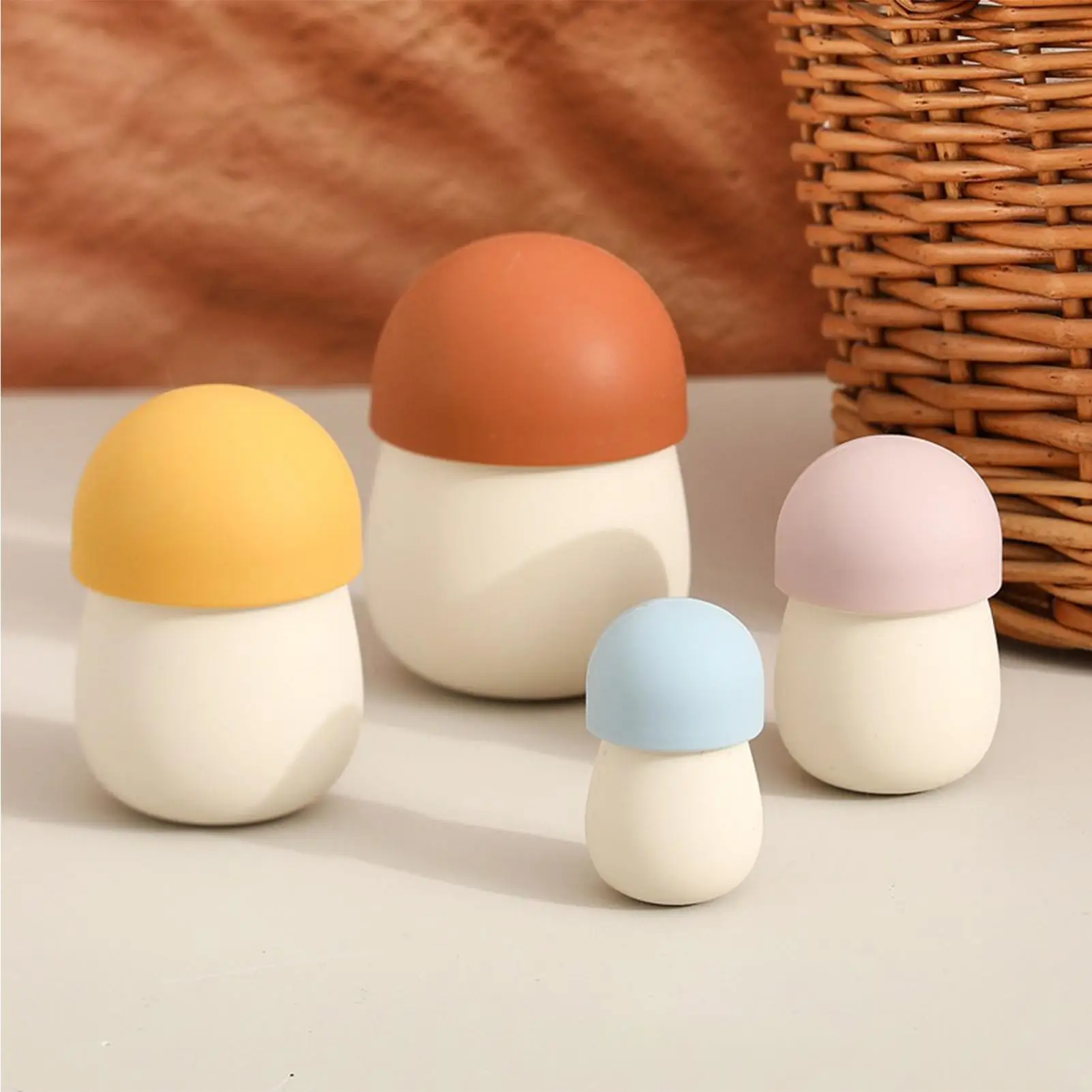 Jouet à empiler champignon en Silicone, jouets éducatifs, reconnaissance de la forme, poupée empilable pour la maison, les voyages, l'école à domicile, salle de jeux