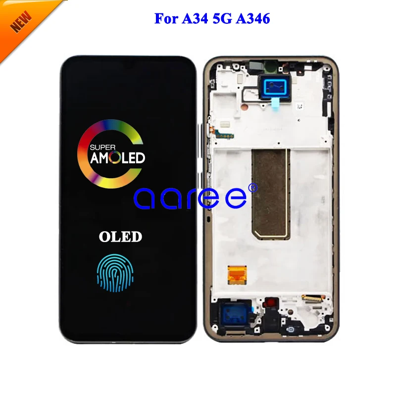 6.5\'AMOMLED OLED LCD Screen For Samsung A34 A346 LCD For Samsung A34 5G LCD Screen Touch Digitizer Assembly