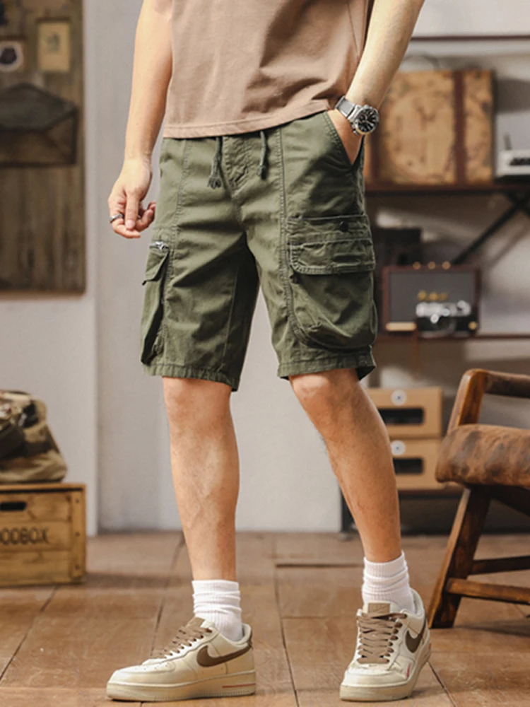 

Мужская летняя одежда orts 2025, новая рабочая одежда из чистого хлопка с талией, модные американские повседневные брюки свободного покроя, молодежные активные брюки