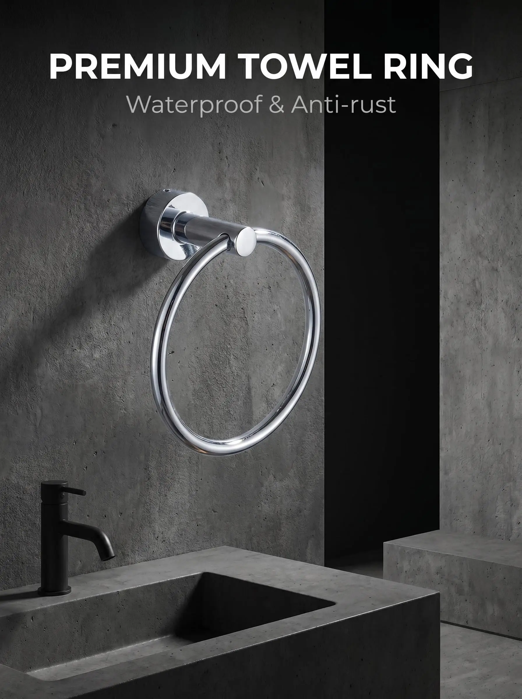 Chrome Plated round Towel Rack Help Generate Product Title Home Decor Accessories Towel Holder in Polished Chrome Finish