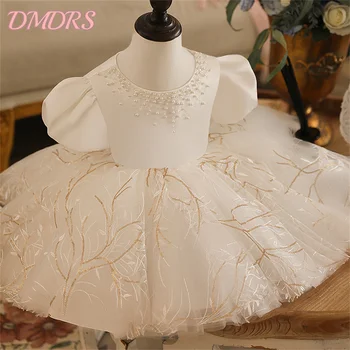 Elegant Dress Girl Stage Show Dress Wedding Flower Girl Princess Dress Pink Sequins Pink Sequins Evening Dress 2-10 Years