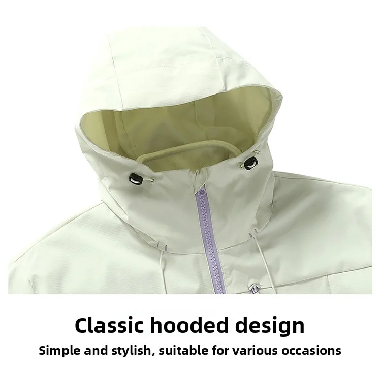 Empty Mountain Rain Hardshell Wind- und Wasserdichte Funktionelle Outdoor Drei-in-Eins-Kapuzen-Bergsteigerjacke für Männer und Frauen – Detail 26