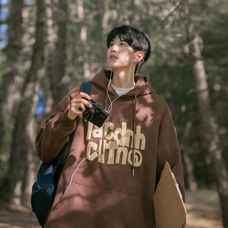 

Мужская толстовка Ce Brown Heavyweight: осенняя, модная, свободная, в стиле ретро, повседневная, универсальная, в стиле High Street