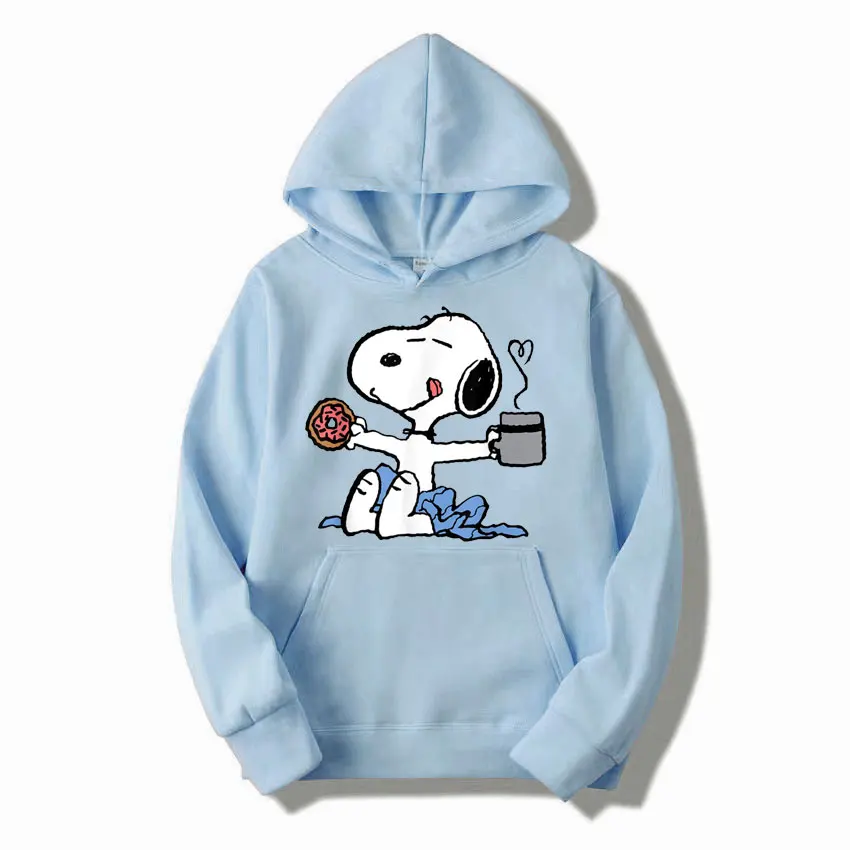 Peanuts - Donut Coffee Snoopy Men Hoodie Cartoon Fashion Women Oversized Sweatshirt Tops Spring Autumn Couple Pullover Clothing