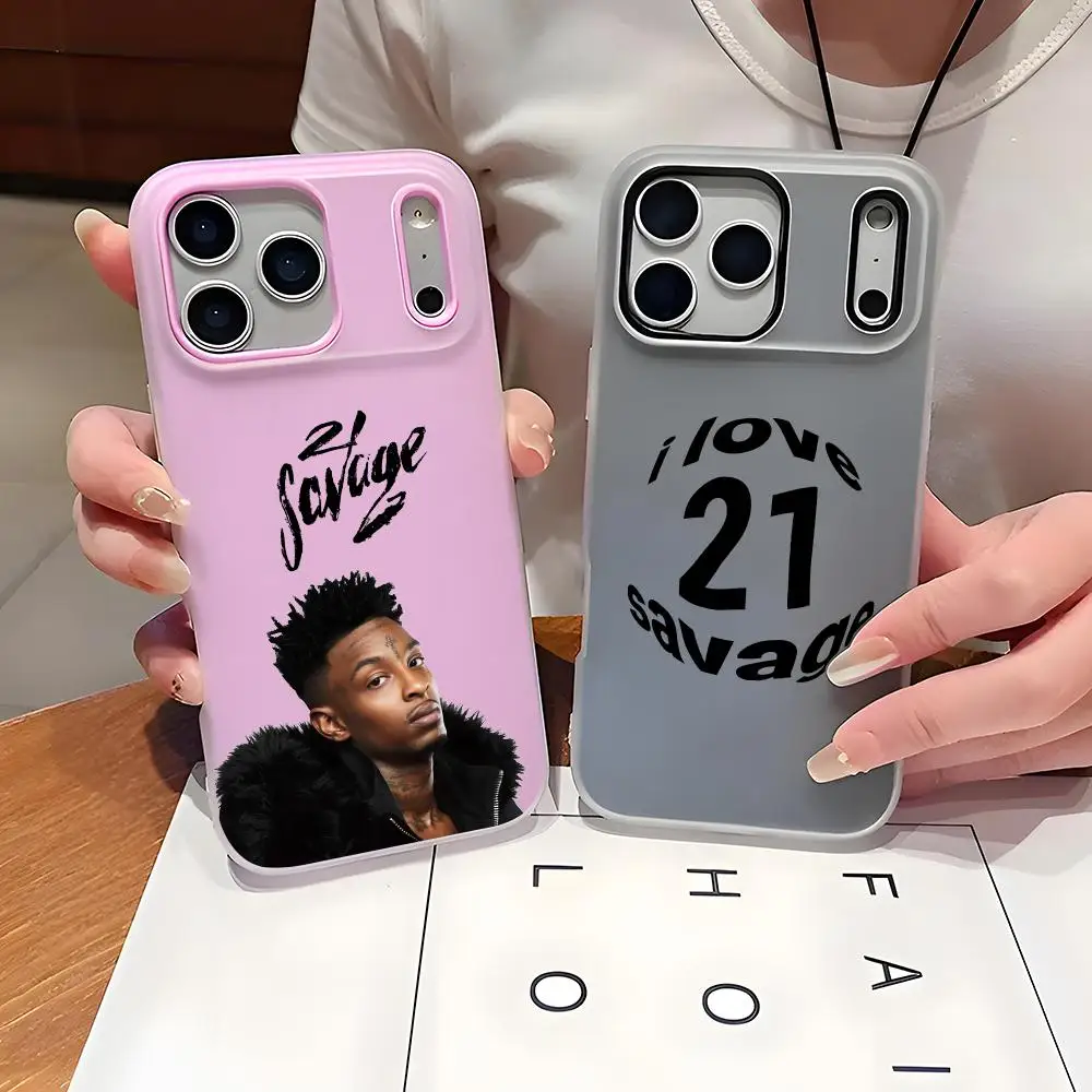21 S-Savage Rapper Music Phone Case For IPhone 17 16 15 14 13 12 11 Pro Max Plus Mini Case Clear Jelly Shockproof Soft Cover