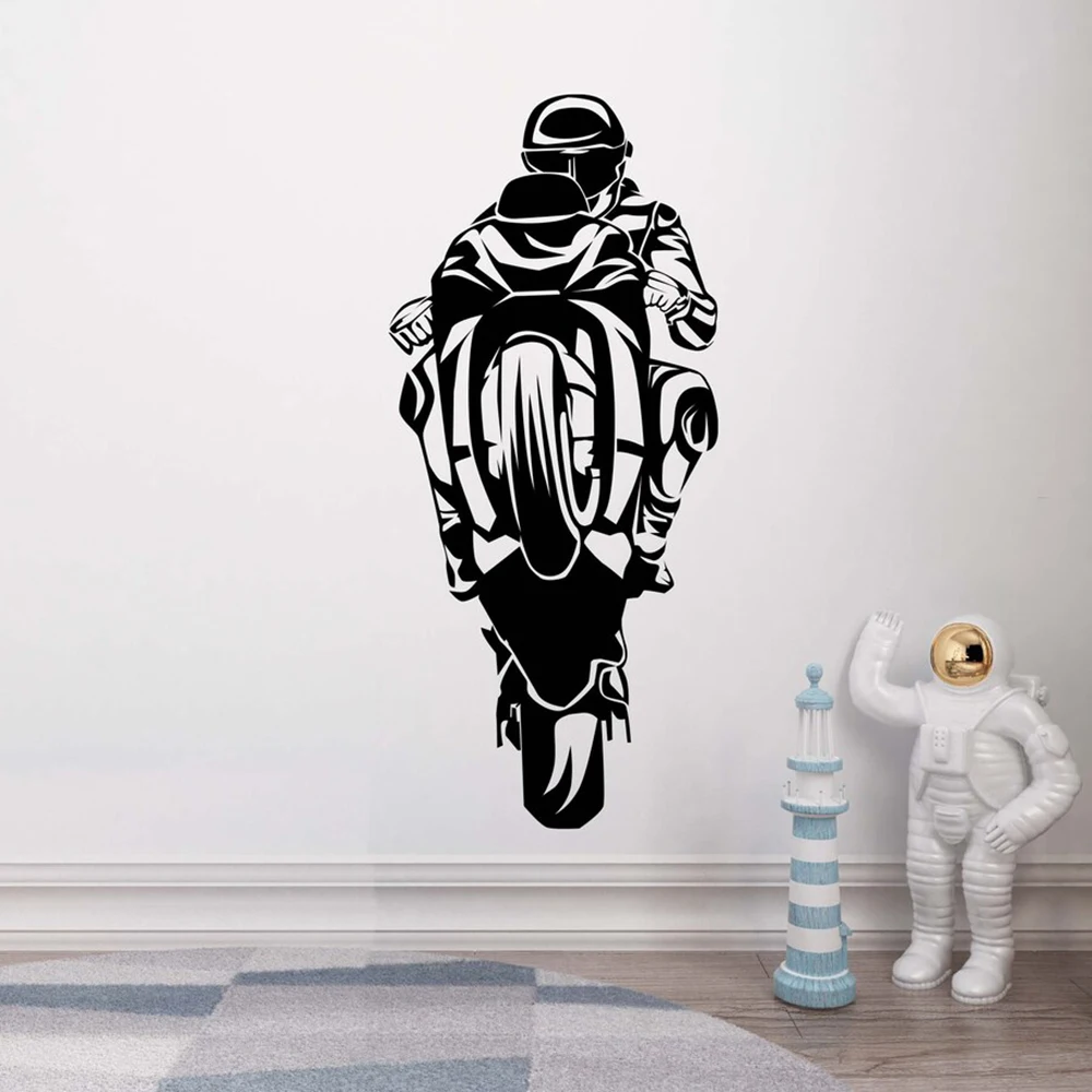 

Motorcycle Wall Decal Motorcycle Wall Sticker Motorcycle Wall Art Decor for Boys Room Home Decor Decal Vinyl Window Decal A750