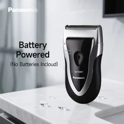 Panasonic Electric Razor For Men, Battery-Operated Travel Shaver, Cordless Wet Dry Lightweight Shaver with Ergonomic Grip