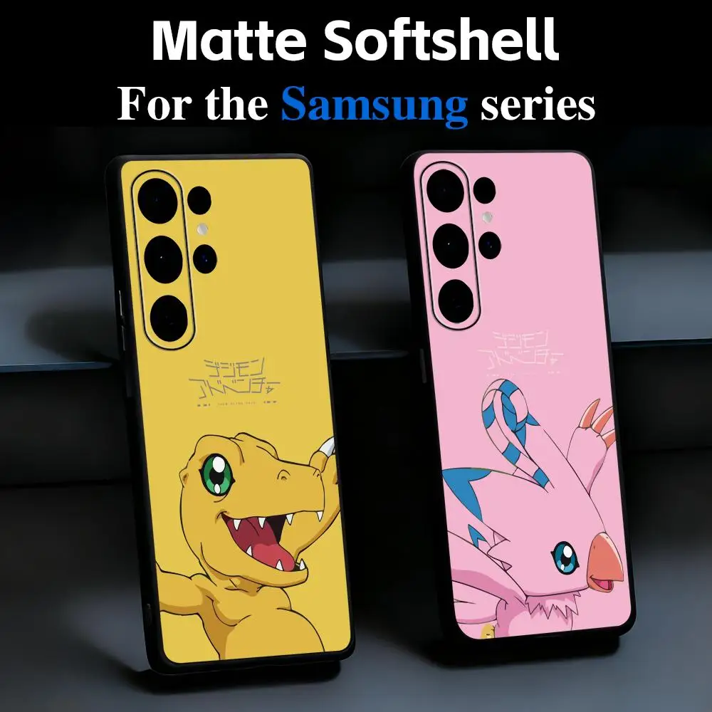 Cool Digimon Famous Anime Phone Case For Samsung Galaxy S26 S25 S24 S23 S22 S21 Plus Ultra Fold A Soft Black