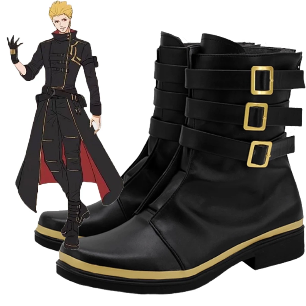 

Черные короткие сапоги для косплея Game Stay Night of Fate Gilgamesh, мужская обувь для ролевых игр, аксессуары для костюмов на Хэллоуин, карнавальная вечеринка