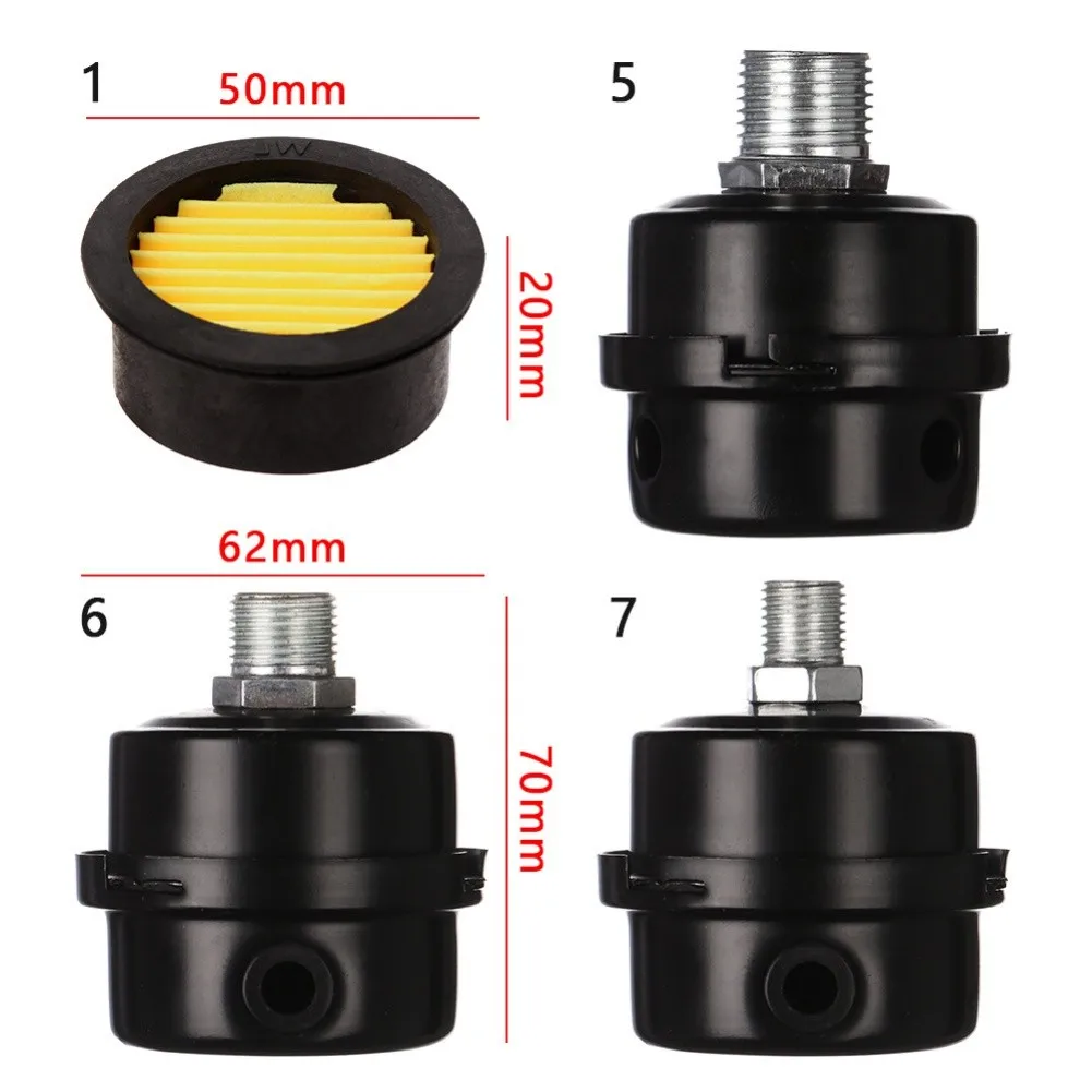 1 Pc 12.5/16/20mm Air Filter Oil-Free Muffler Air Compressor Intake Filters Noise Muffler Air Compressor Pump Accessor