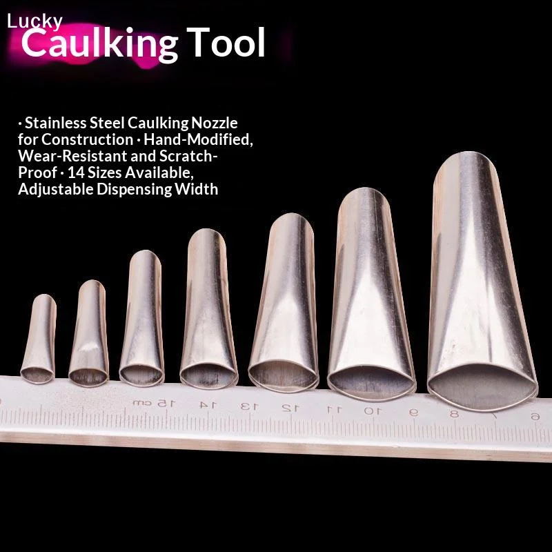 14Pcs/Set Stainless Steel Caulk Nozzle Applicator Caulking Finisher Glue Silicone Sealant Finishing Tool Kitchen Sink Joint