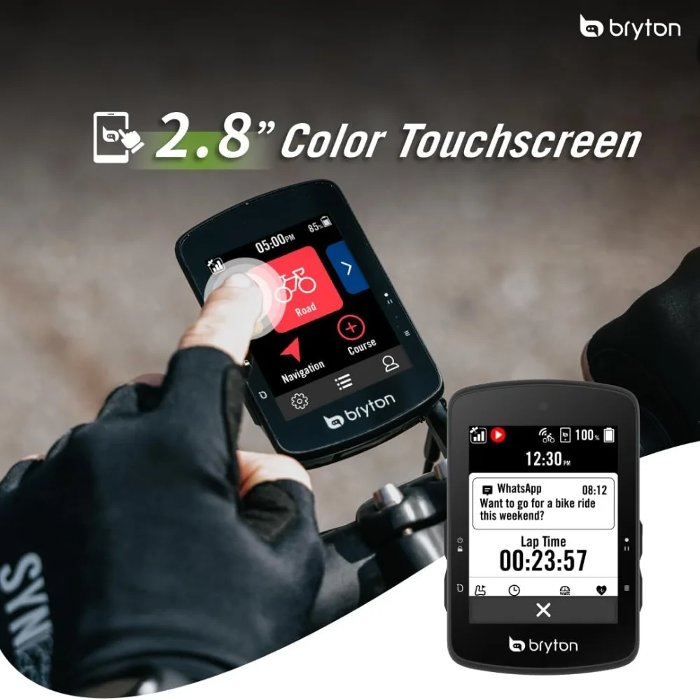 Pacote de sensor Rider S510 2,8 polegadas LCD colorido touchscreen GPS para bicicleta/computador de ciclismo, mapa off-line dos EUA