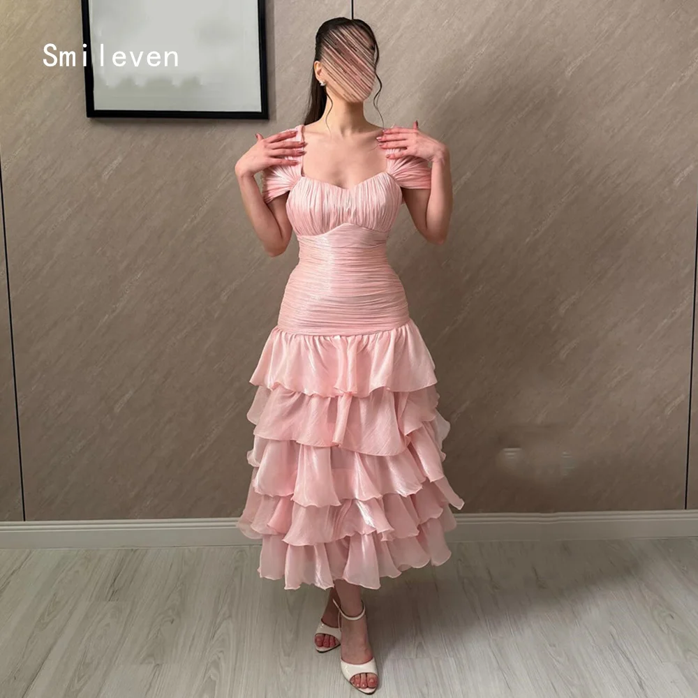 

Smileven Luxury A Line Prom Dress Shining Square Collar Evening Gowns Sweet Pleat Tiered Formal Occasion Dress Customized 2026
