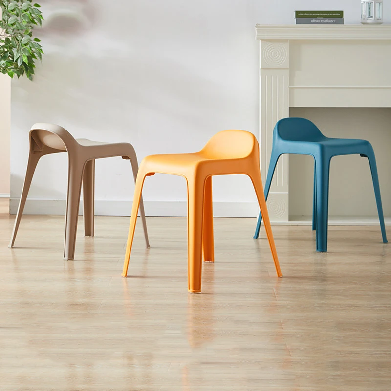 Home Livingroom Plastic Stool Thickened Dining Room Adult High Stool Fashion Dining Stool Creative Chair Dining Chair Bench