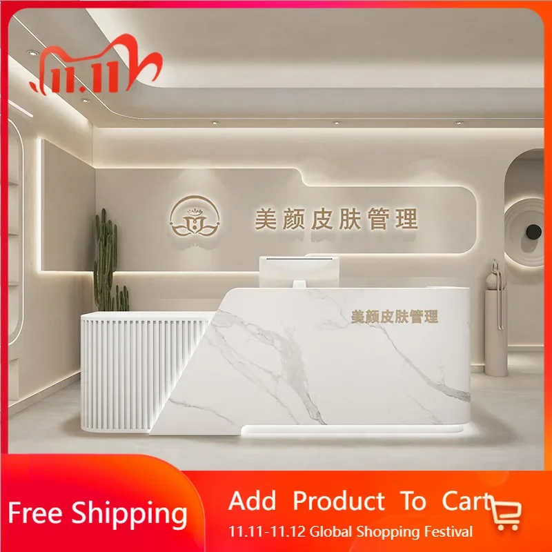 

Aesthetic Desk Reception Counter Desks Medical Exhibitor Furniture Entrances Tables Professional Simple Mostrador Home Furniture