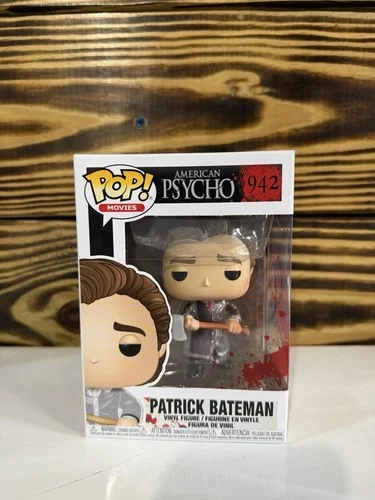 Colección de Funko Pop para Fanáticos de Películas de Terror # 942 Patrick Bateman Bloody Chase Edición Limitada American Psycho Figura de Vinilo