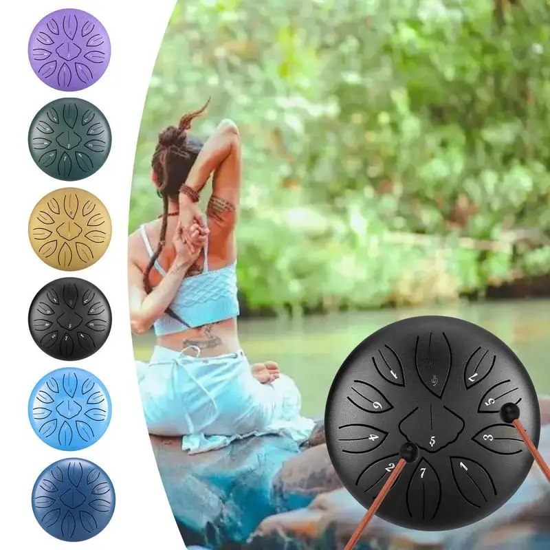 Steel Tongue Drum Garden 6-Inch Rain Drum Chime 11 Notes Musical Education Entertainment Percussion Instrument For Relaxation