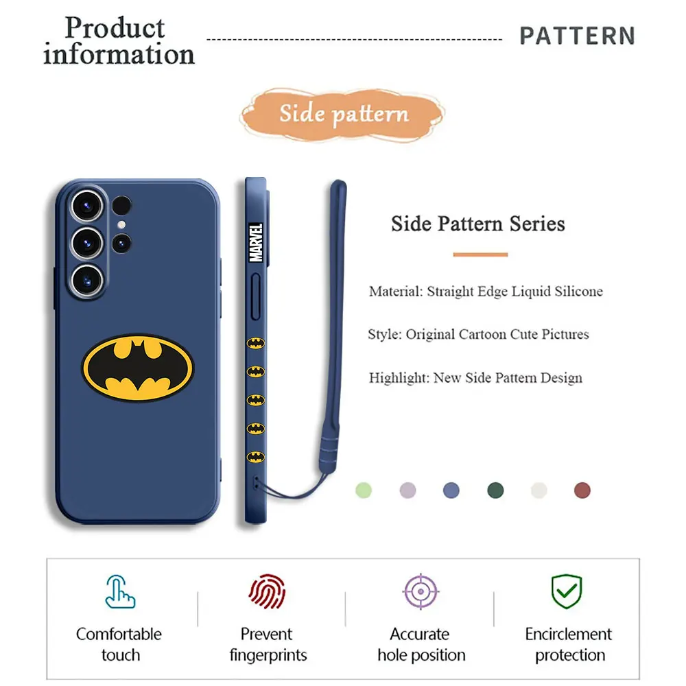 B-Batman-Super etui z Logo Samsung Galaxy S22 S23 Ultra 5G S21 Plus S24 Ultra S20 FE S23 5G miękkie silikonowe etui Capa