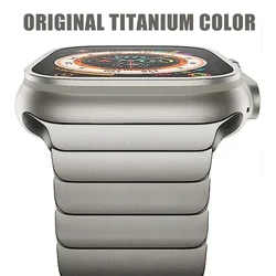 Titanium color band For Apple Watch Band Ultra 2 49mm 9 8 7 5 4 se 6 for iwatch 45mm 41 42 44mm 38 40mm stainless steel bracelet