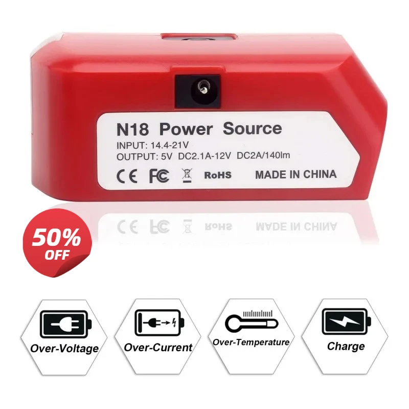

18V LED Lamp Work Light for Milwaukee 18V Li-Ion Battery Flashlight Flood Light with USB Port Outdoor Lighting