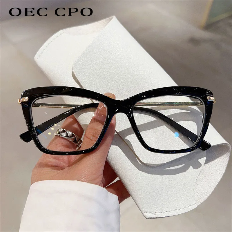 

Fashion Cat Eye Glasses Women Popular Anti Blue Light Eyeglass Frame Brand Designer Clear Prescription Spectacles Frames