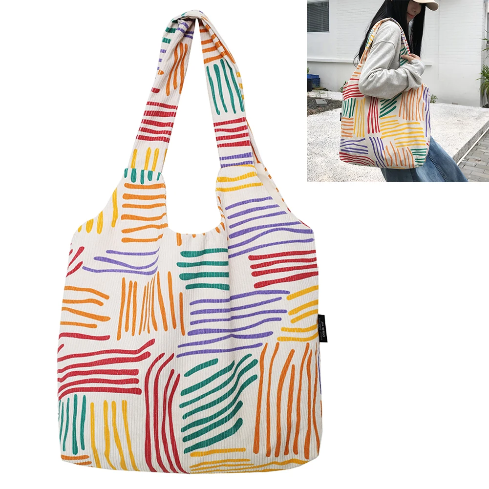 

Women Printed Shoulder Bag Casual Large Hobo Bag Versatile Soft Satchel Bag Lightweight Handbag Reusable Grocery Bag