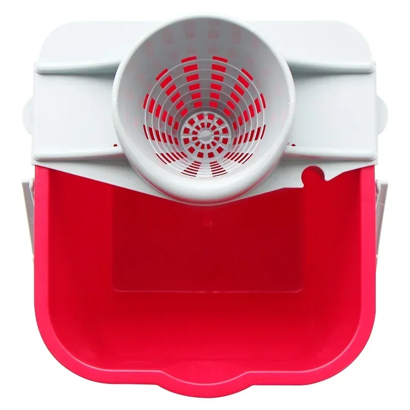 Carrello per schiacciare il secchio rotondo per pulizia mini muti-task in plastica professionale personalizzato da 25 litri