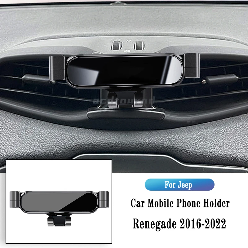 Uchwyt samochodowy na telefon do Jeep Renegade 2016 2017 2018 2019 Grawitacyjny uchwyt nawigacyjny GPS Stojak na wylot powietrza Klips do montażu