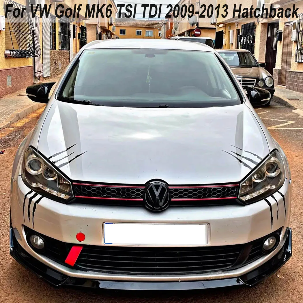 

Передняя губа для VW Golf MK6 GTI GTD TSI TDI 2009-2013 хэтчбек Maxton Style 3 шт. автомобильный передний бампер сплиттер губа диффузор кузов комплект