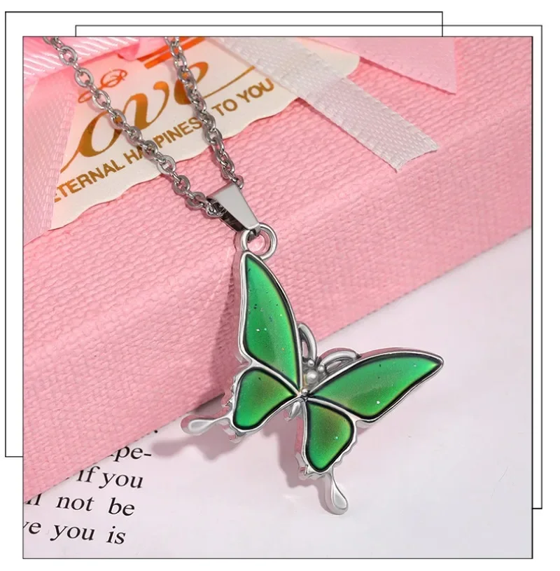 

Charming butterfly thermochromic necklace, stainless steel necklace
