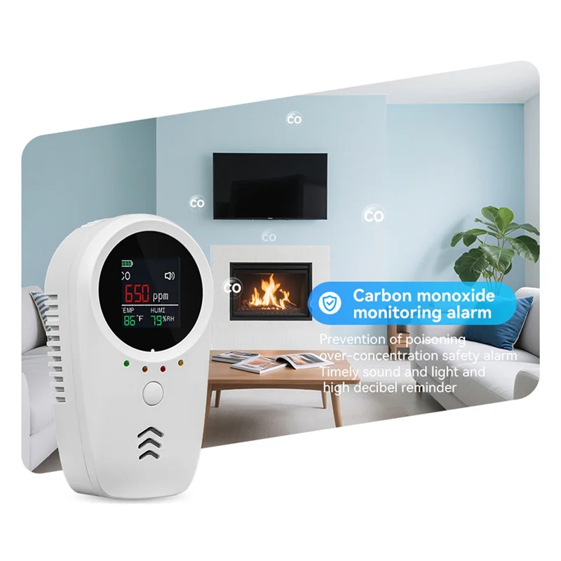 【NEW A09R！】ガス、一酸化炭素、温度、湿度検知器、HDディスプレイ付き、家庭、アパート、ヴィラ用安全警報