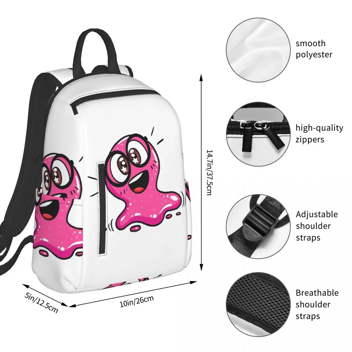 Super Slick Slime Sam Backpack Student BookBag Boys Girls School Bag Computer Shoulder Bags Men Women
