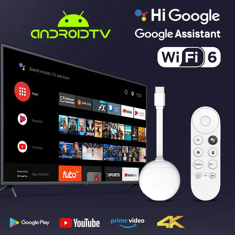 Android 14 TV Stick 2GB 16GB Smart Home Cinema AllwinnerH313 BT Voice Remote Support Wifi6 BT5.0 4K Media Player Google Assitant