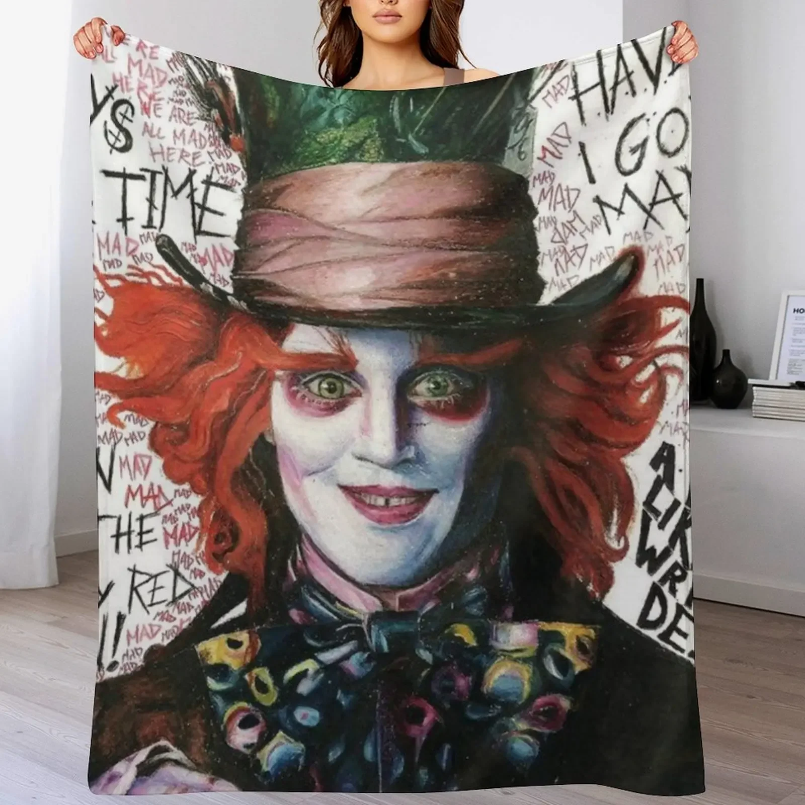 

mad hatter Throw Blanket bed plaid Decorative Sofas Softest Designers Blankets