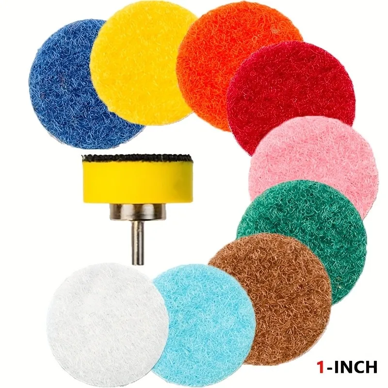 

10Pcs 1" Polishing Pads – 50-3000 Grit, Hook-and-Loop for Dremel, Wet/Dry for Jade, Marble, Stone