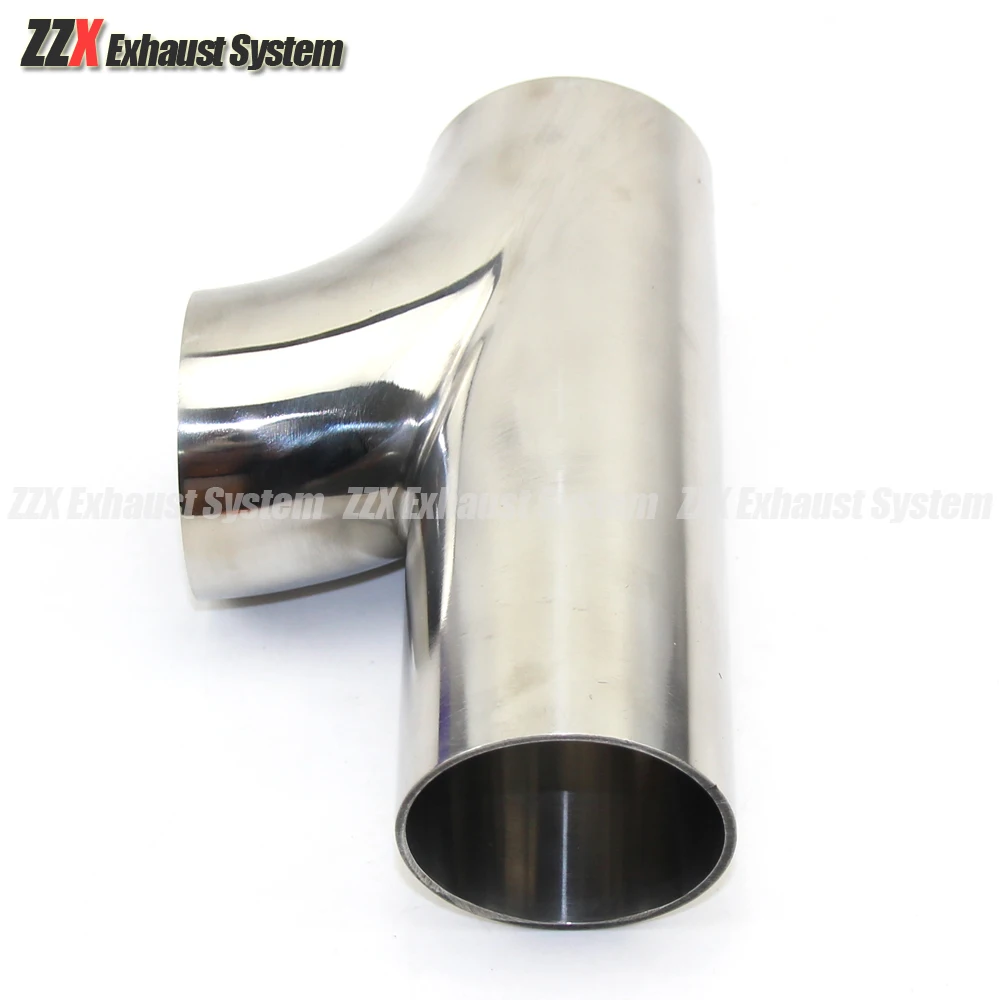 Car accessories 304 stainless steel r tee 51mm63mm76mm welded pipe exhaust pipe welded muffler connection pipe