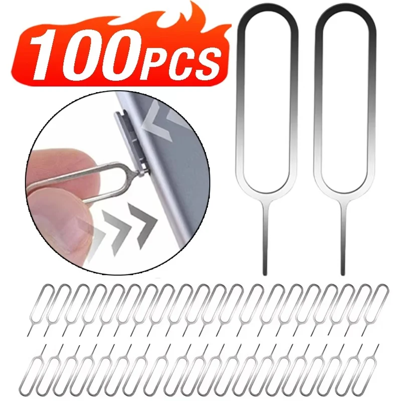 1/50/100pcs Universal SIM Card Tray Eject Pin Ejector Openning Tool For iPhone iPad Xiaomi Huawei Sim Card Opener Remover Needle