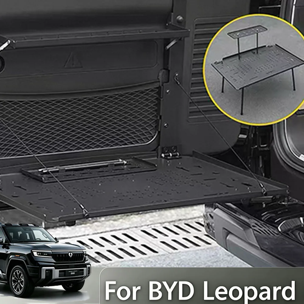 For BYD Leopard 8 Denza B8 2024 2025 2026 Tailgate Storage Rack Foldable Aluminum Alloy Table Panel Modification Accessories