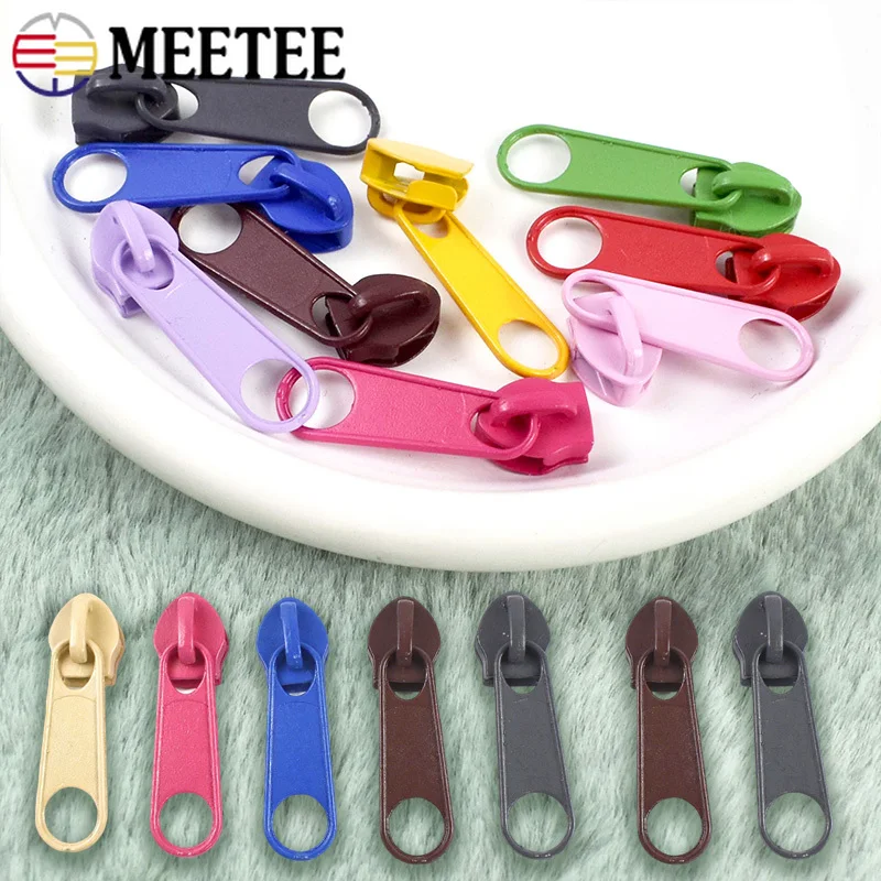

30-100Pcs Meetee 3#5# Rainbow Zipper Pull Nylon Zips Backpack Zip Head Closure Zipper Slider Repair Kits DIY Sewing Accessories