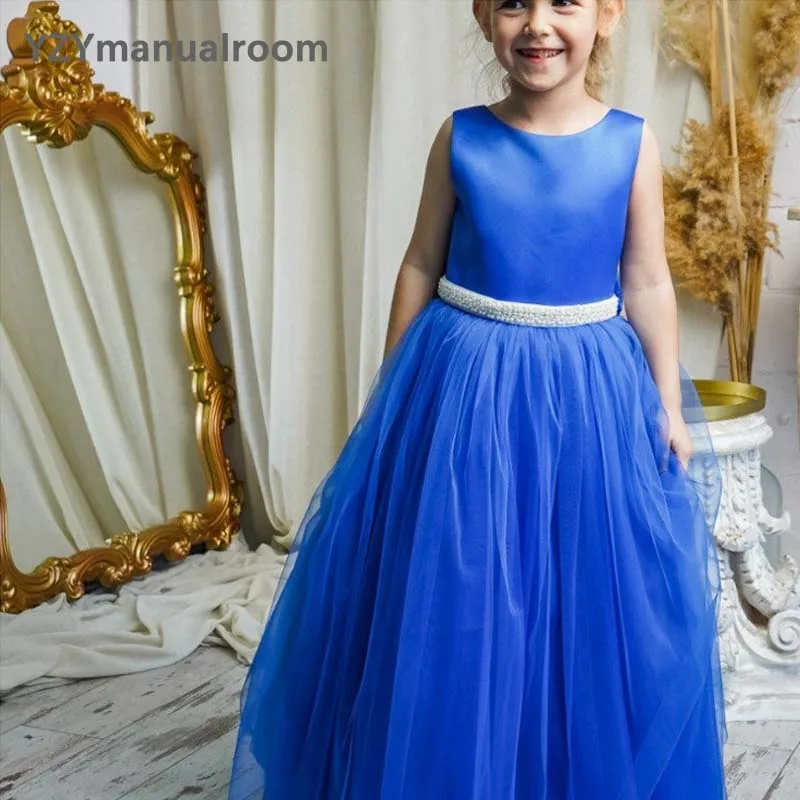 Formal Birthday Party Dress For Kids Princess Gowns Flower Girl Dresses For Wedding Elegant Concert Party Banquet Bridesmaid