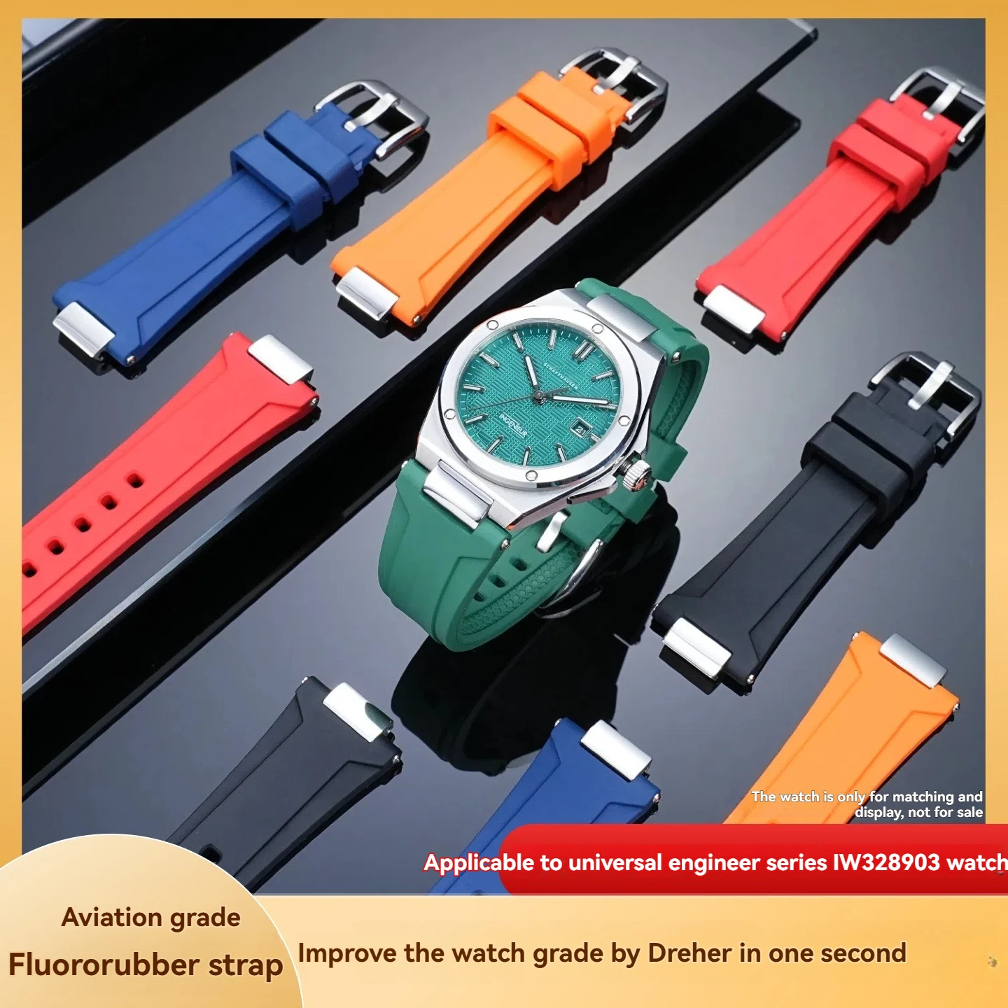 

Сменный ремешок из фторэластомера (FKM) с приподнятыми концами для водонепроницаемого спортивного ремешка IWC Ingenieur IW328903 IW328901 IW328907