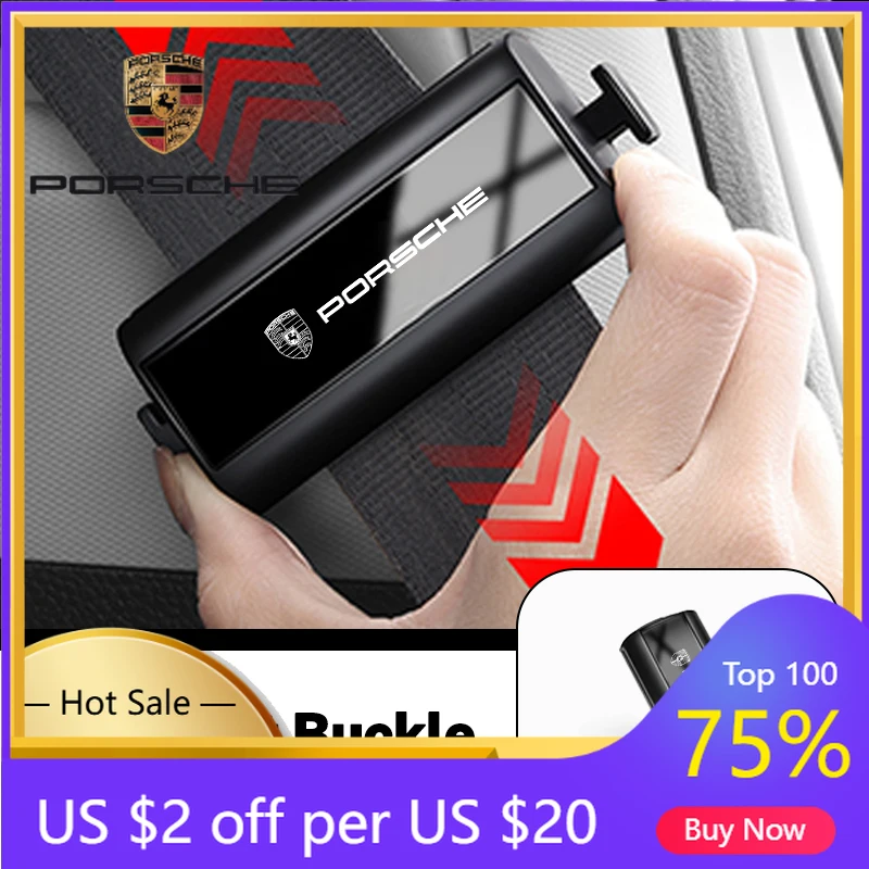 

Car Sticker For Porsche Cayenne Panamera Macan 911 Car Seat Belt Buckle Clip Fastener Adjustable Stabilizer For Porsche 911 Caye