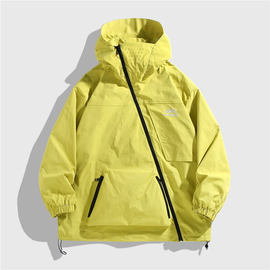 12XL Plus Size Windbreaker Jacket Men Hooded Jackets Coat Male Fashion Casual Solid Color Outerwear Big Size 12XL Camping Jacket