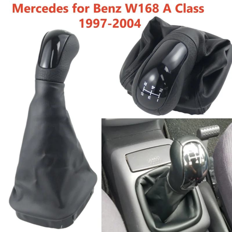 5 Speed For Mercedes Benz A-Class W168 1997-2004 Gear Shift Knob Gaiter Boot Cover Case Lever Shifter Car Styling Accessories
